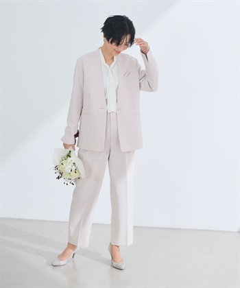 CROSS FUNCTION 《洗える・シワになりにくい》2点セット 正解 ノーカラージャケット&ワイドパンツ_subthumb_20