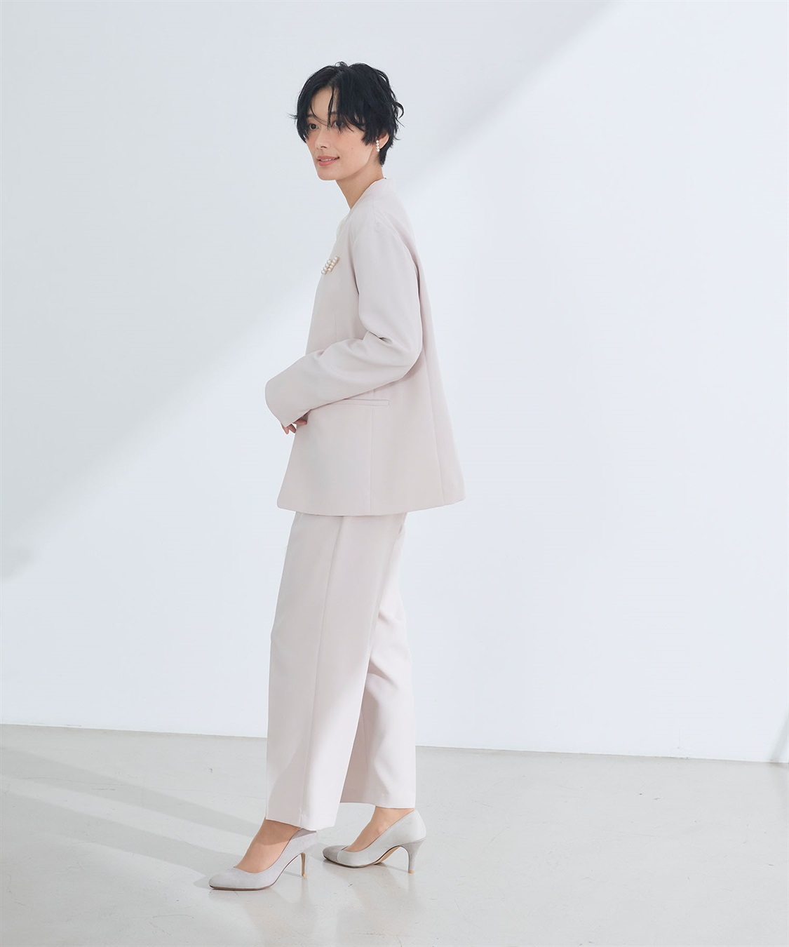 CROSS FUNCTION 《洗える・シワになりにくい》2点セット 正解 ノーカラージャケット&ワイドパンツ_sub_21