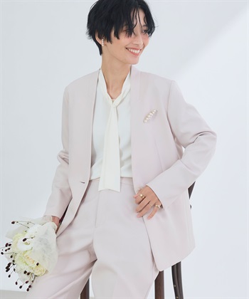 CROSS FUNCTION 《洗える・シワになりにくい》2点セット 正解 ノーカラージャケット&ワイドパンツ_subthumb_24