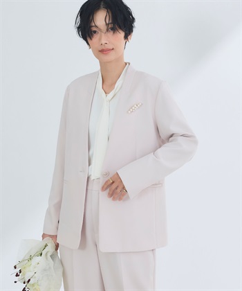 CROSS FUNCTION 《洗える・シワになりにくい》2点セット 正解 ノーカラージャケット&ワイドパンツ_subthumb_26