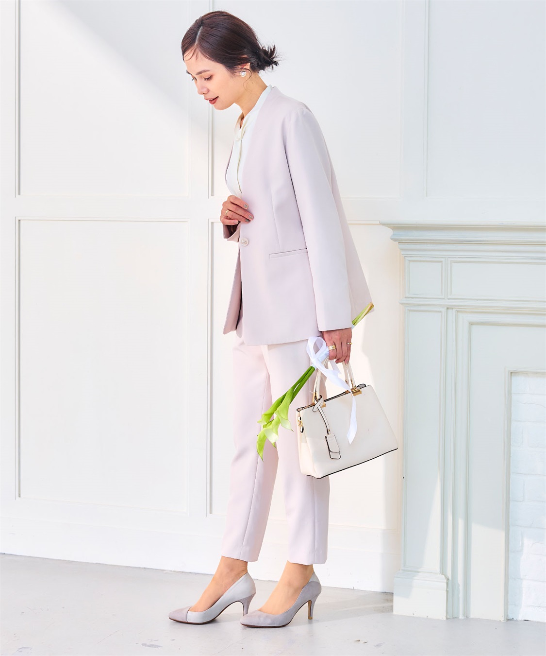 CROSS FUNCTION 《洗える・シワになりにくい》2点セット 正解 ノーカラージャケット&テーパードパンツ_sub_9