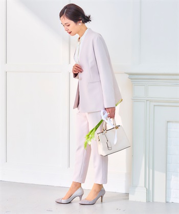 CROSS FUNCTION 《洗える・シワになりにくい》2点セット 正解 ノーカラージャケット&テーパードパンツ_subthumb_9