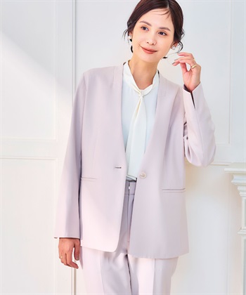 CROSS FUNCTION 《洗える・シワになりにくい》2点セット 正解 ノーカラージャケット&テーパードパンツ_subthumb_11