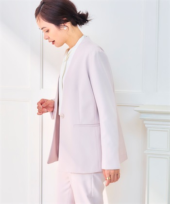 CROSS FUNCTION 《洗える・シワになりにくい》2点セット 正解 ノーカラージャケット&テーパードパンツ_subthumb_12