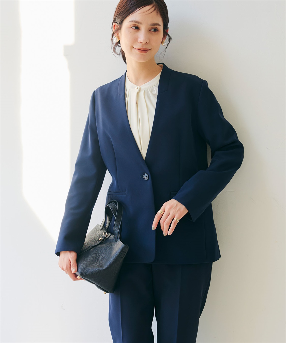 CROSS FUNCTION 《洗える・シワになりにくい》2点セット 正解 ノーカラージャケット&テーパードパンツ_sub_16