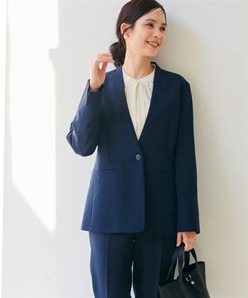 CROSS FUNCTION 《洗える・シワになりにくい》2点セット 正解 ノーカラージャケット&テーパードパンツ_subthumb_17