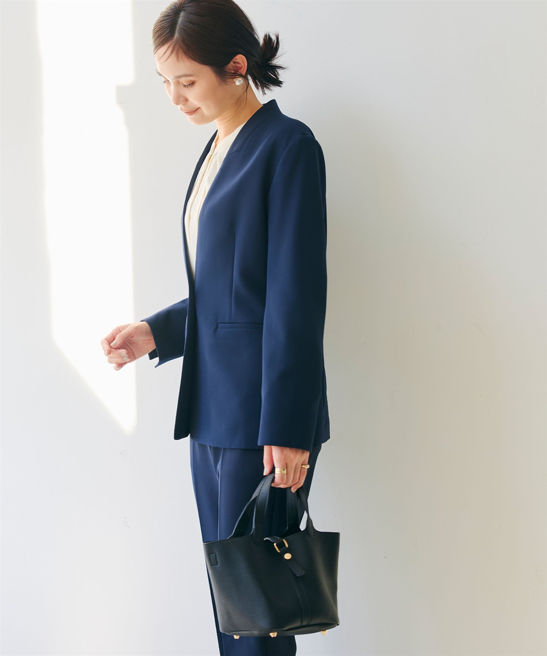 CROSS FUNCTION 《洗える・シワになりにくい》2点セット 正解 ノーカラージャケット&テーパードパンツ_sub_18