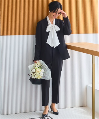 CROSS FUNCTION 《洗える・シワになりにくい》2点セット 正解 ノーカラージャケット&テーパードパンツ_subthumb_21