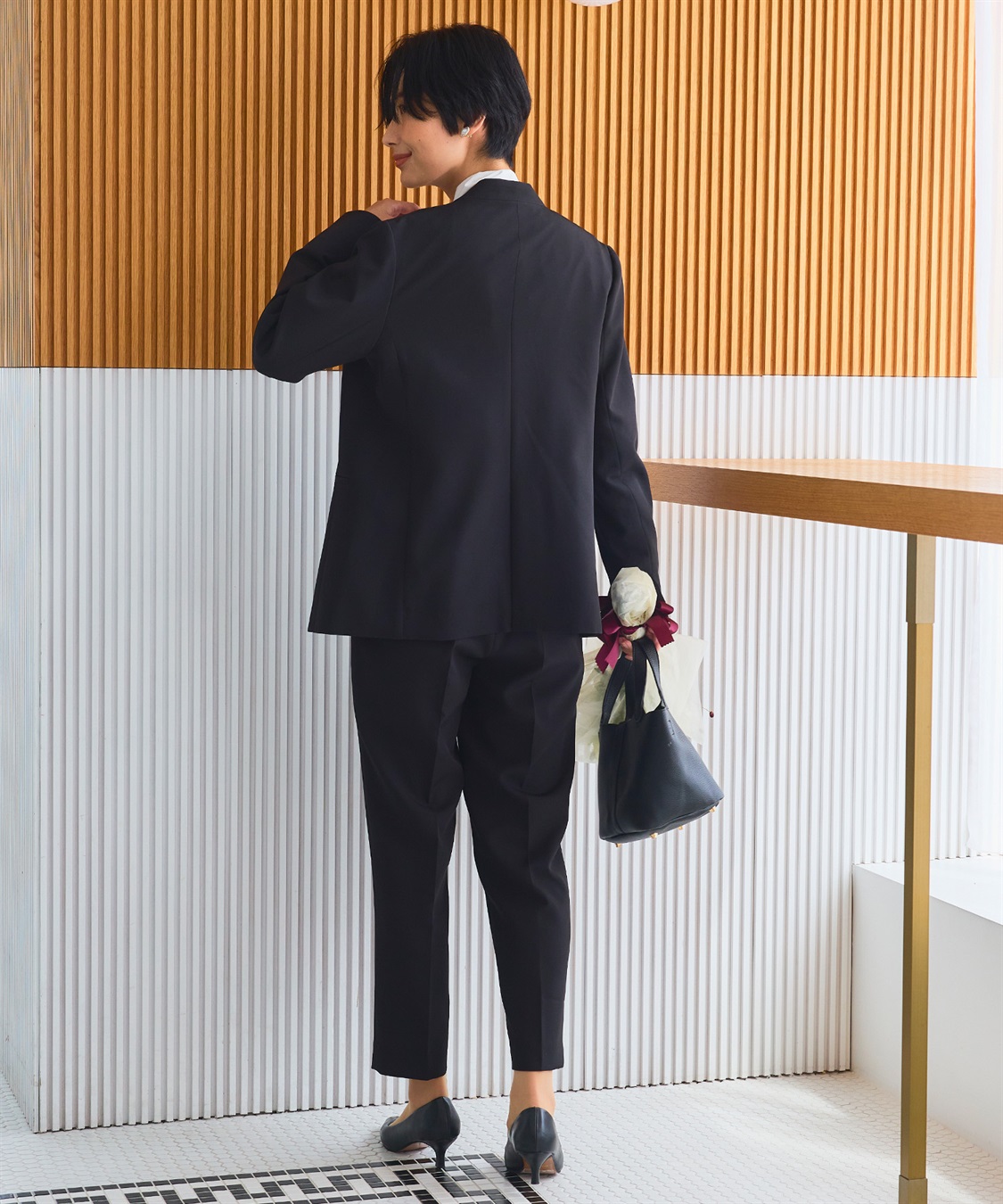 CROSS FUNCTION 《洗える・シワになりにくい》2点セット 正解 ノーカラージャケット&テーパードパンツ_sub_23