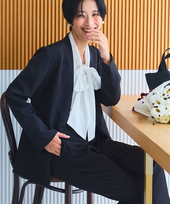 CROSS FUNCTION 《洗える・シワになりにくい》2点セット 正解 ノーカラージャケット&テーパードパンツ_subthumb_24