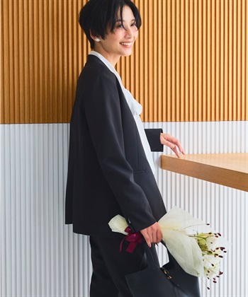 CROSS FUNCTION 《洗える・シワになりにくい》2点セット 正解 ノーカラージャケット&テーパードパンツ_subthumb_26