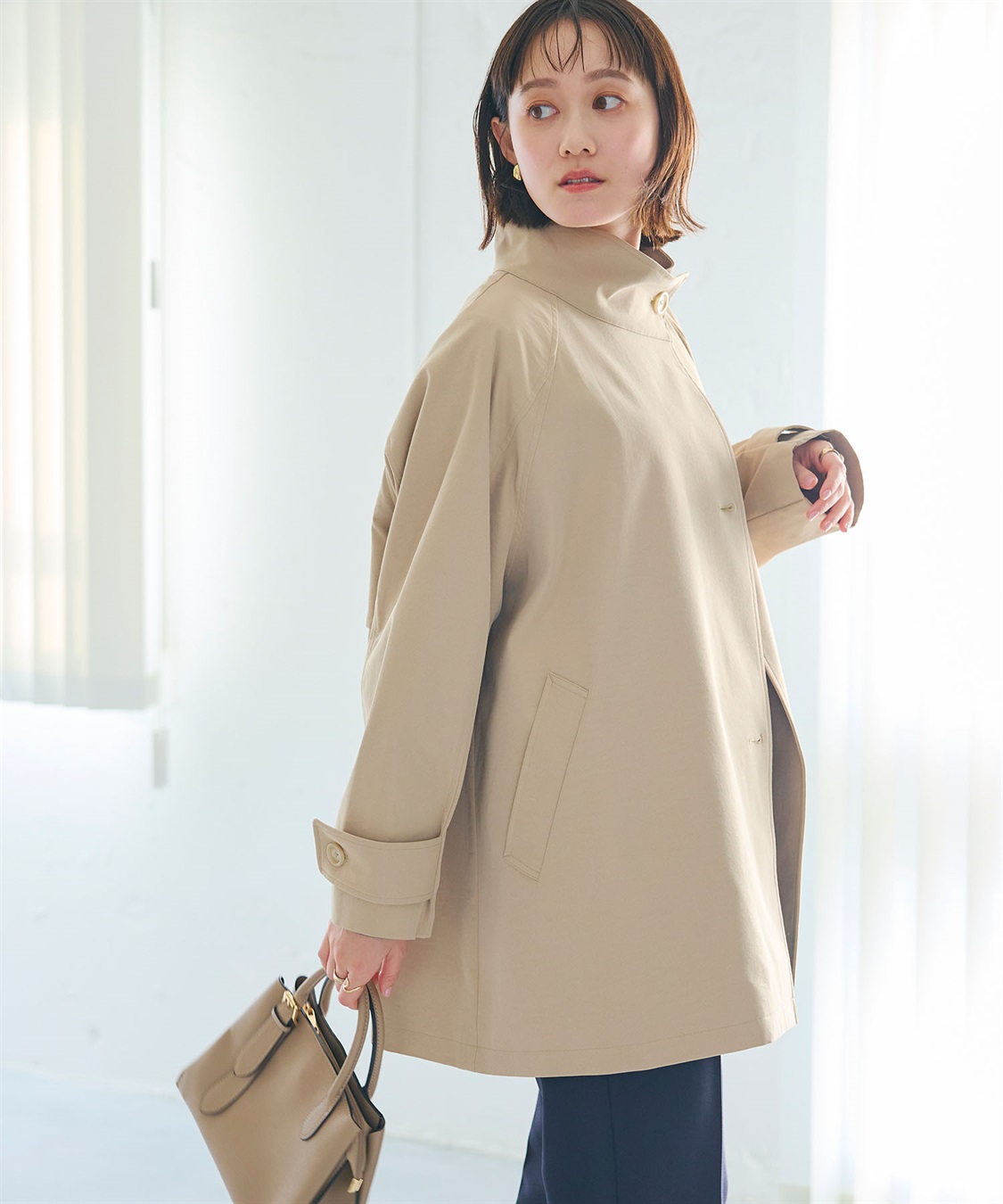 CROSS FUNCTION 《洗える》アクティかる テントラインミドルトレンチコート_sub_3