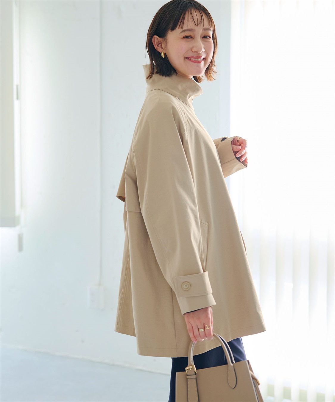 CROSS FUNCTION 《洗える》アクティかる テントラインミドルトレンチコート_sub_4