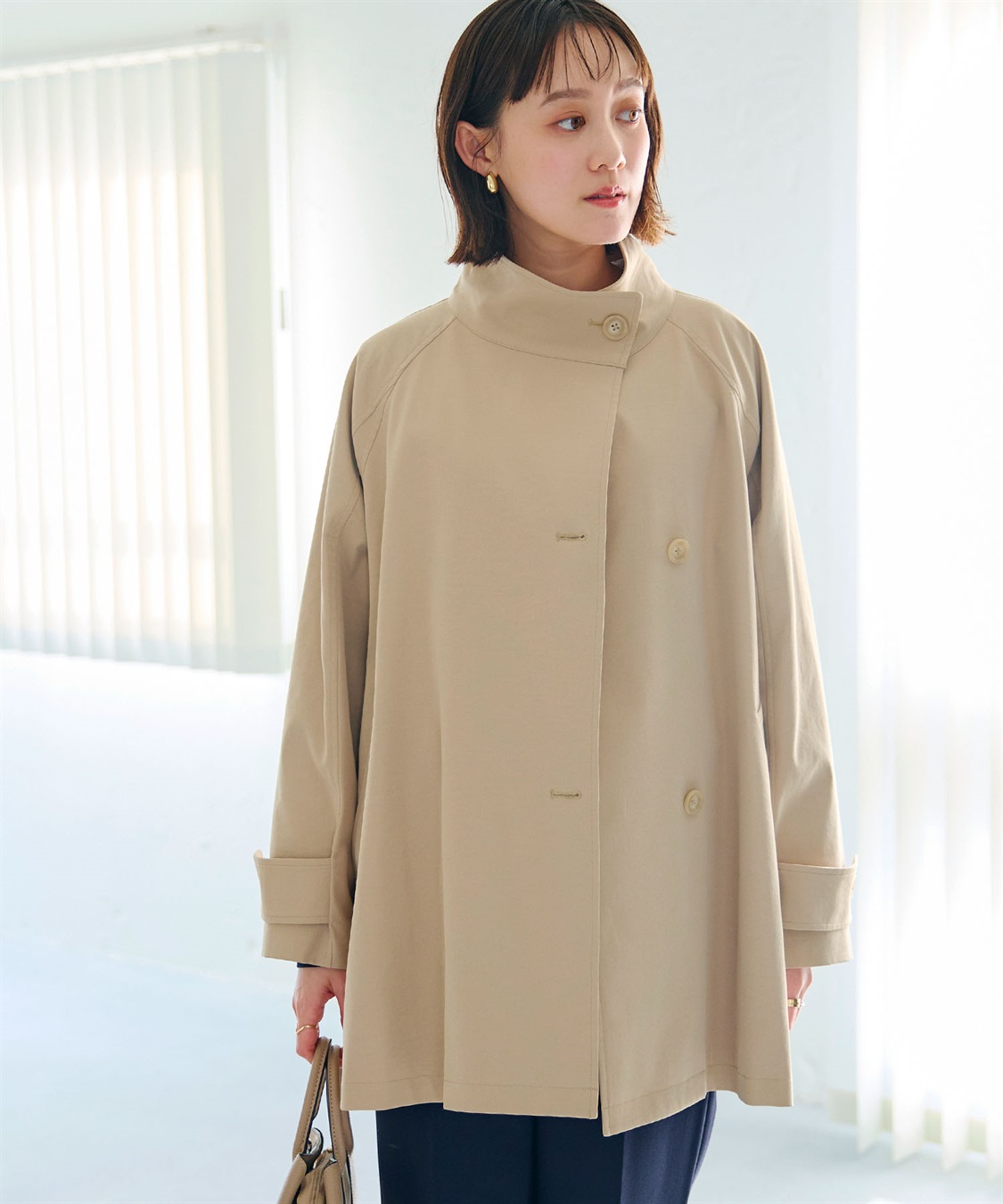 CROSS FUNCTION 《洗える》アクティかる テントラインミドルトレンチコート_sub_5