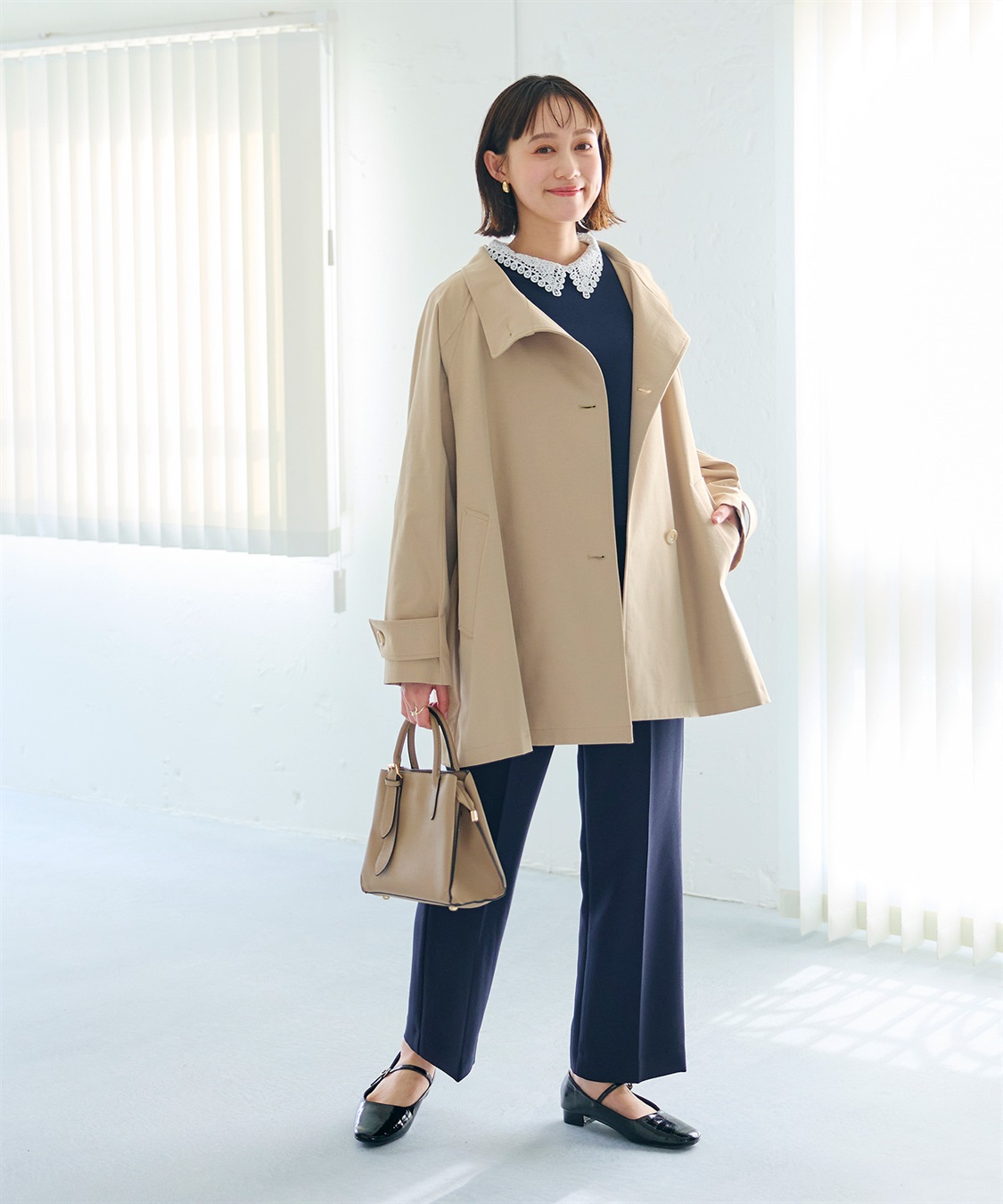 CROSS FUNCTION 《洗える》アクティかる テントラインミドルトレンチコート_sub_8