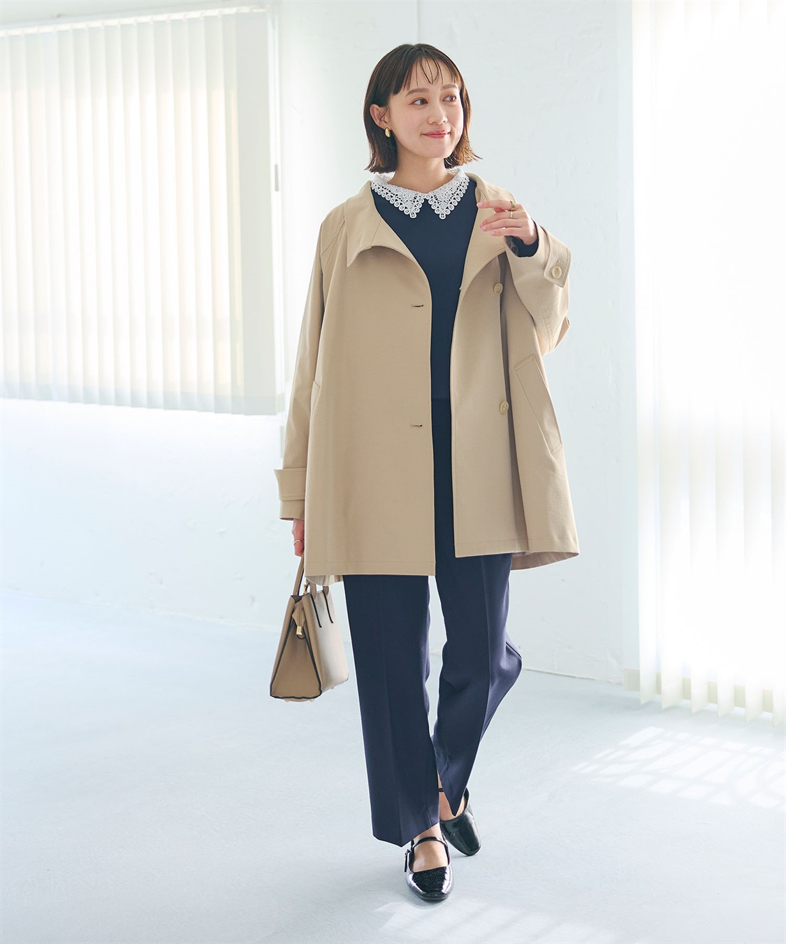 CROSS FUNCTION 《洗える》アクティかる テントラインミドルトレンチコート_sub_10