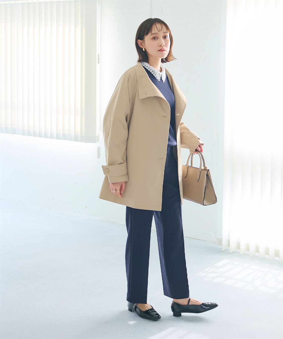 CROSS FUNCTION 《洗える》アクティかる テントラインミドルトレンチコート_sub_12