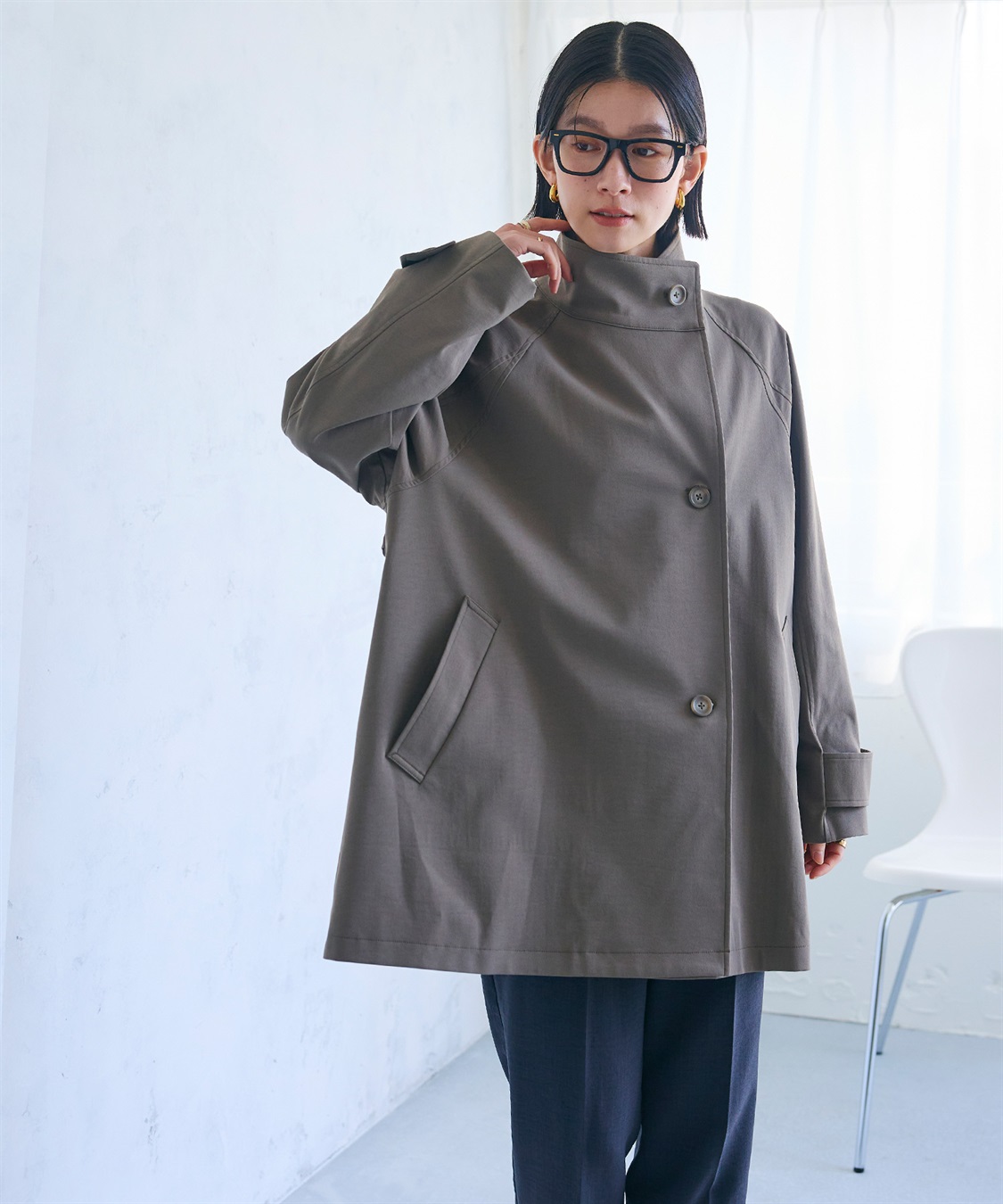 CROSS FUNCTION 《洗える》アクティかる テントラインミドルトレンチコート_sub_13