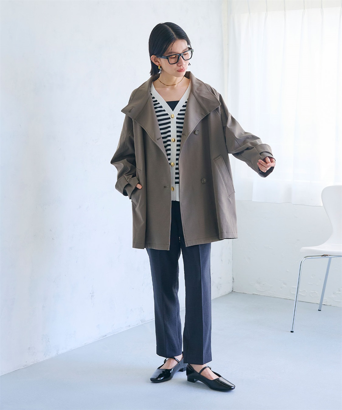 CROSS FUNCTION 《洗える》アクティかる テントラインミドルトレンチコート_sub_21