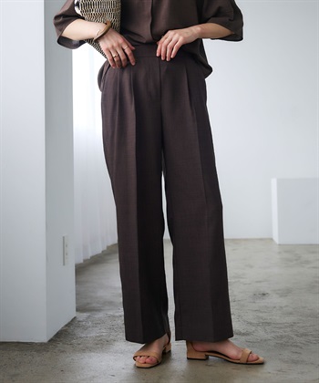 CROSS FUNCTION 《撥水》エブ楽 リネンライクタックセミワイドパンツ_subthumb_2