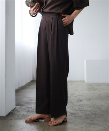 CROSS FUNCTION 《撥水》エブ楽 リネンライクタックセミワイドパンツ_subthumb_3