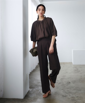 CROSS FUNCTION 《撥水》エブ楽 リネンライクタックセミワイドパンツ_subthumb_7