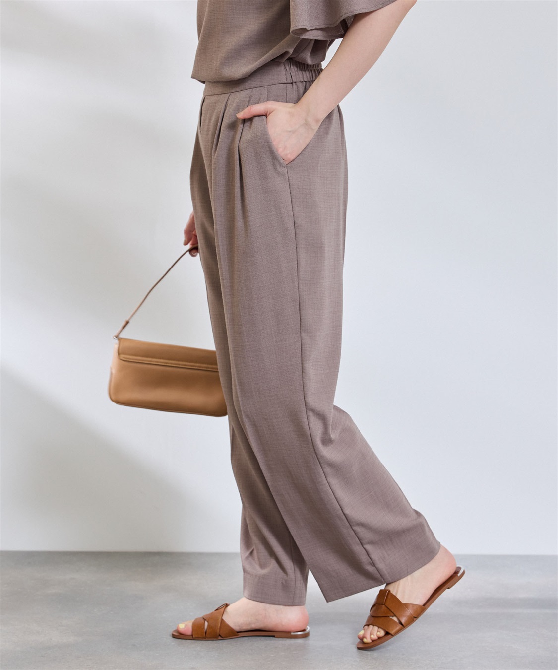 CROSS FUNCTION 《撥水》エブ楽 リネンライクタックセミワイドパンツ_sub_16