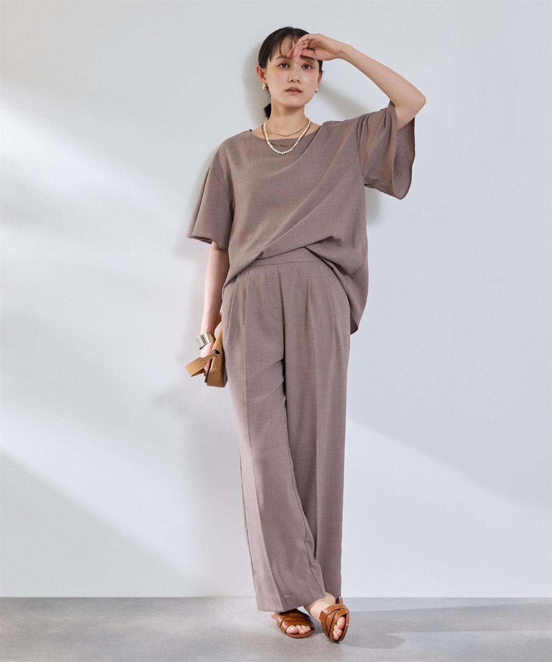 CROSS FUNCTION 《撥水》エブ楽 リネンライクタックセミワイドパンツ_sub_20