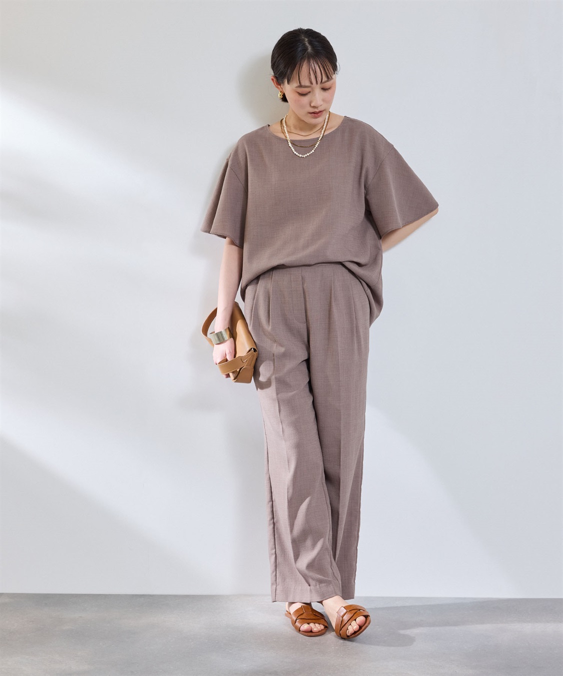 CROSS FUNCTION 《撥水》エブ楽 リネンライクタックセミワイドパンツ_sub_21