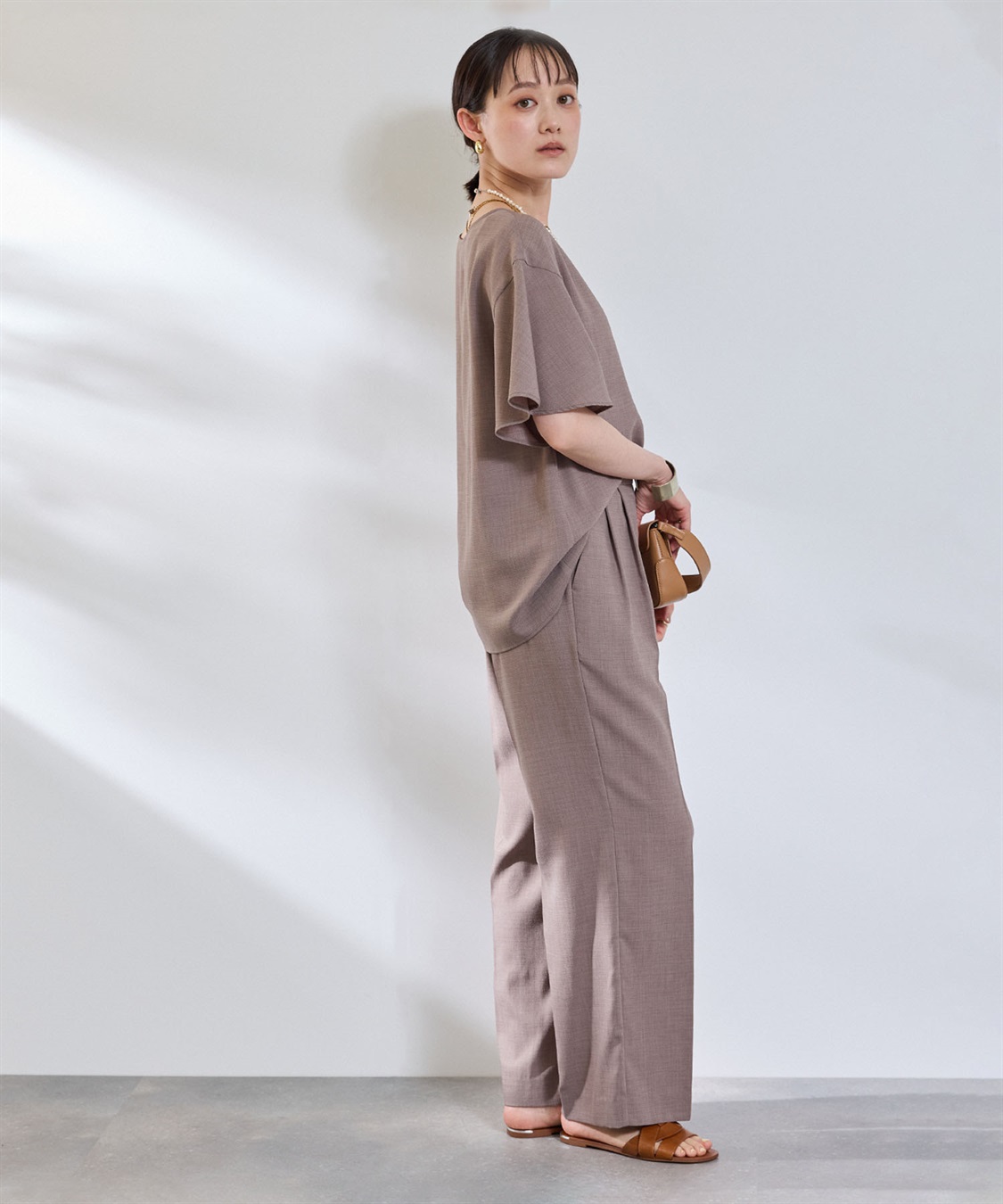 CROSS FUNCTION 《撥水》エブ楽 リネンライクタックセミワイドパンツ_sub_22