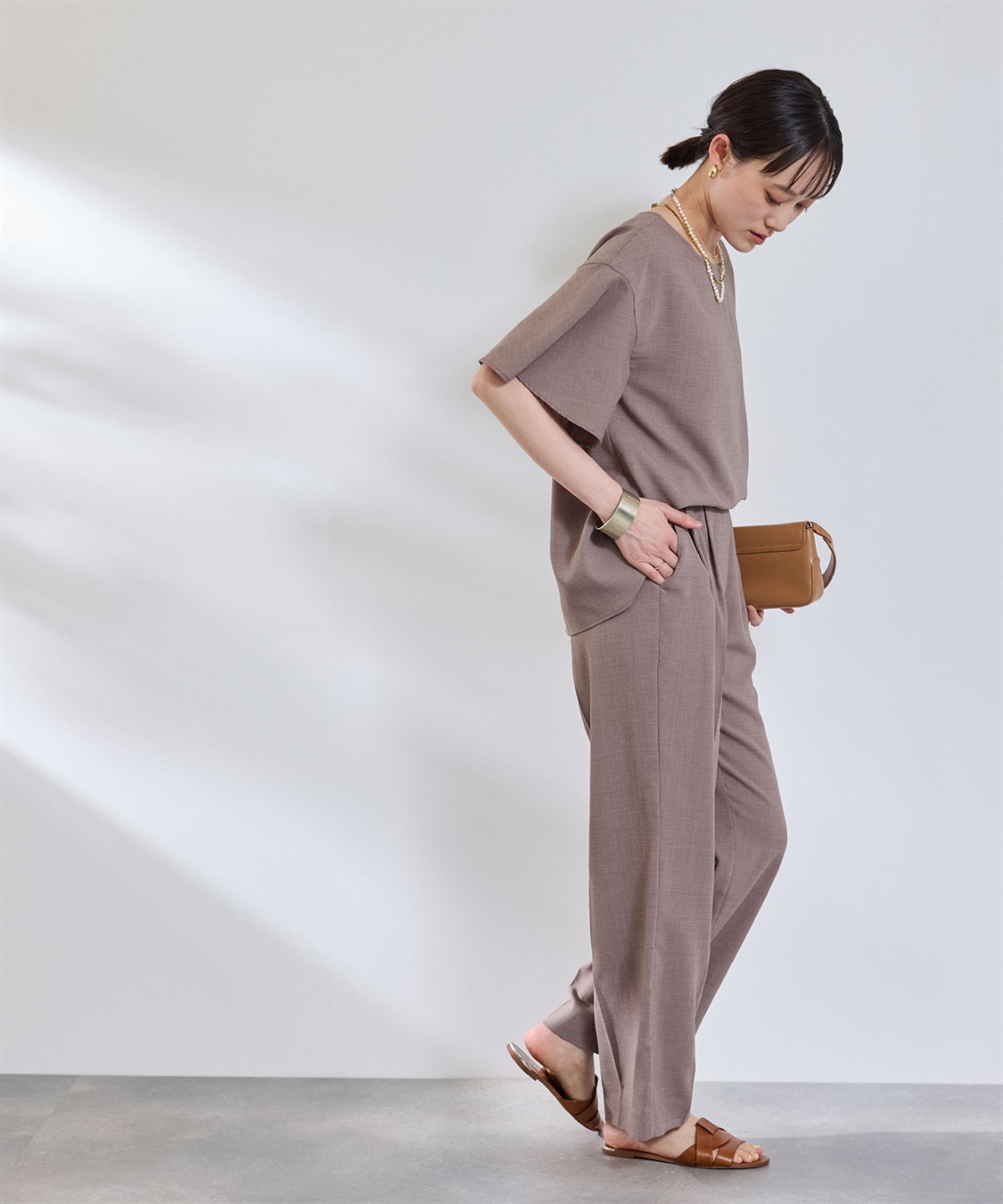 CROSS FUNCTION 《撥水》エブ楽 リネンライクタックセミワイドパンツ_sub_23