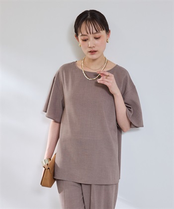 CROSS FUNCTION 《撥水》エブ楽 リネンライクフレアスリーブブラウス_subthumb_3