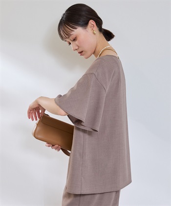 CROSS FUNCTION 《撥水》エブ楽 リネンライクフレアスリーブブラウス_subthumb_4