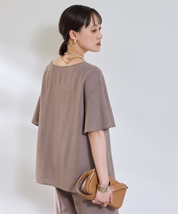 CROSS FUNCTION 《撥水》エブ楽 リネンライクフレアスリーブブラウス_subthumb_6