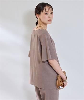 CROSS FUNCTION 《撥水》エブ楽 リネンライクフレアスリーブブラウス_subthumb_7