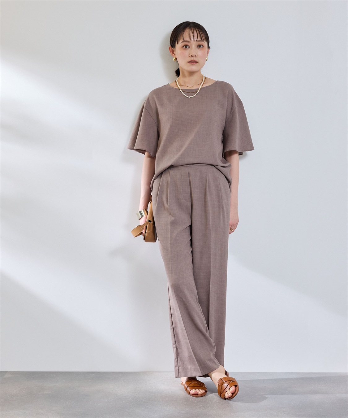 CROSS FUNCTION 《撥水》エブ楽 リネンライクフレアスリーブブラウス_sub_10