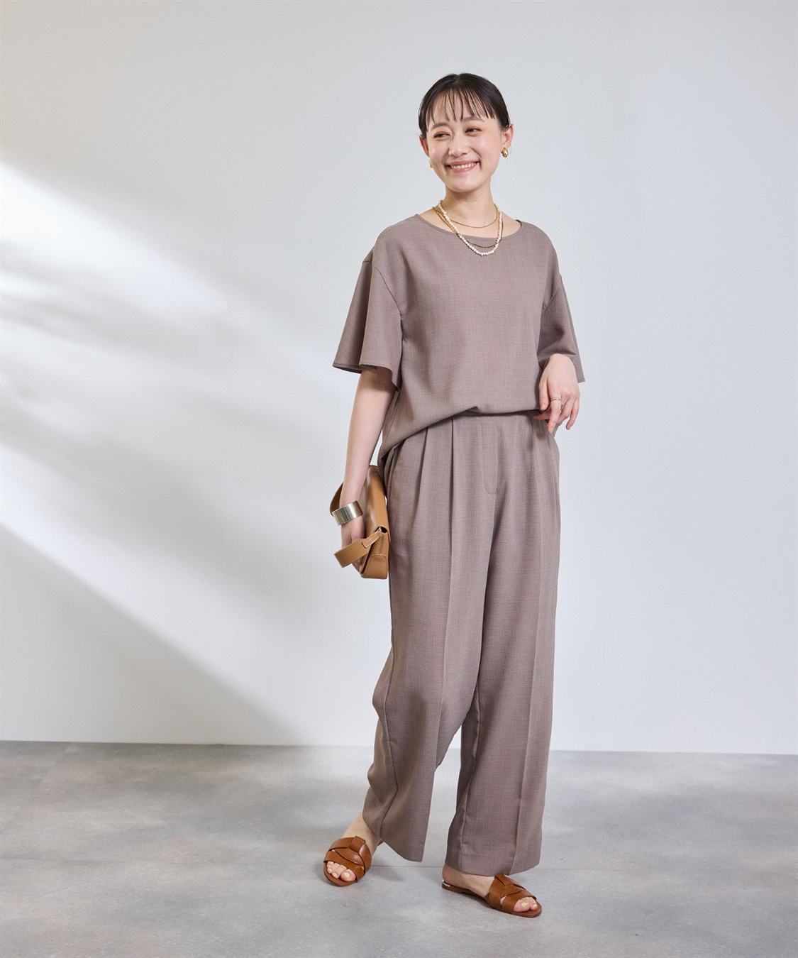 CROSS FUNCTION 《撥水》エブ楽 リネンライクフレアスリーブブラウス_sub_12