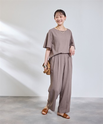 CROSS FUNCTION 《撥水》エブ楽 リネンライクフレアスリーブブラウス_subthumb_12