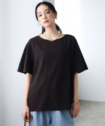 CROSS FUNCTION 《撥水》エブ楽 リネンライクフレアスリーブブラウス_subthumb_17