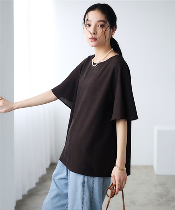 CROSS FUNCTION 《撥水》エブ楽 リネンライクフレアスリーブブラウス_subthumb_20