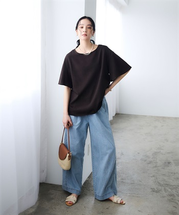 CROSS FUNCTION 《撥水》エブ楽 リネンライクフレアスリーブブラウス_subthumb_22