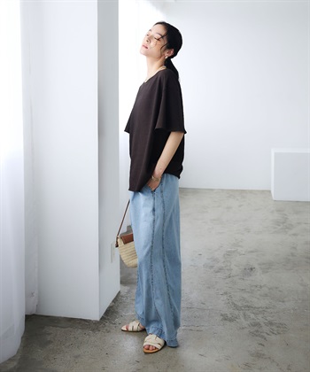 CROSS FUNCTION 《撥水》エブ楽 リネンライクフレアスリーブブラウス_subthumb_25