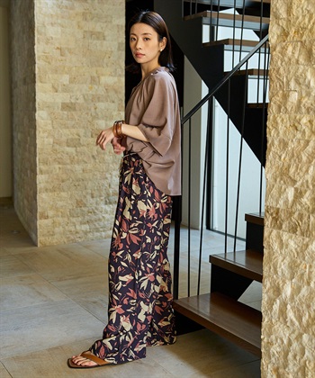 CROSS FUNCTION 《撥水》エブ楽 リネンライクバンドカラーランタンスリーブブラウス_subthumb_19