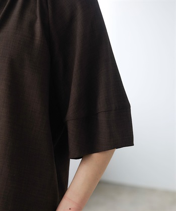 CROSS FUNCTION 《撥水》エブ楽 リネンライクバンドカラーランタンスリーブブラウス_subthumb_27