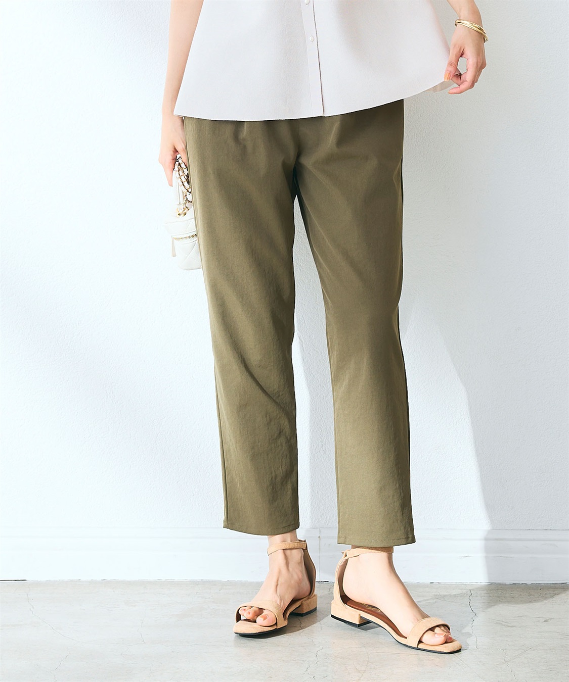 CROSS FUNCTION 《UV/吸水速乾》エブ楽 きれいめイージーパンツ_sub_2