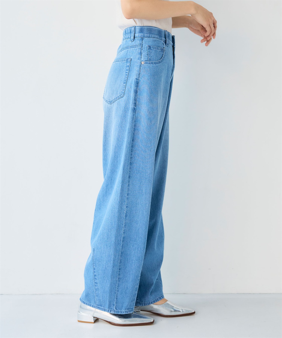 CROSS FUNCTION 《接触冷感》エブ楽 バレルカーブライトオンスデニムパンツ_sub_5