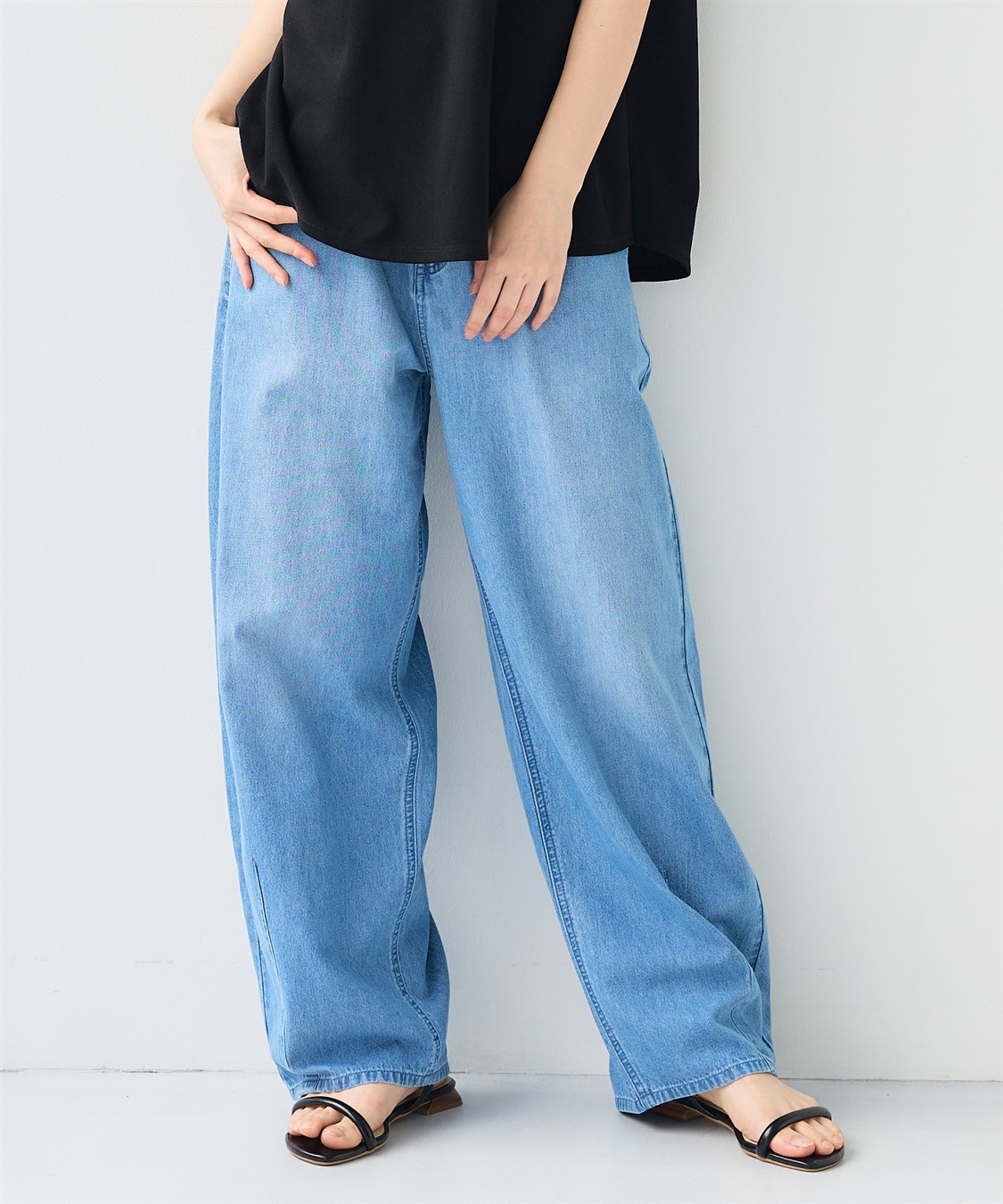 CROSS FUNCTION 《接触冷感》エブ楽 バレルカーブライトオンスデニムパンツ_sub_6