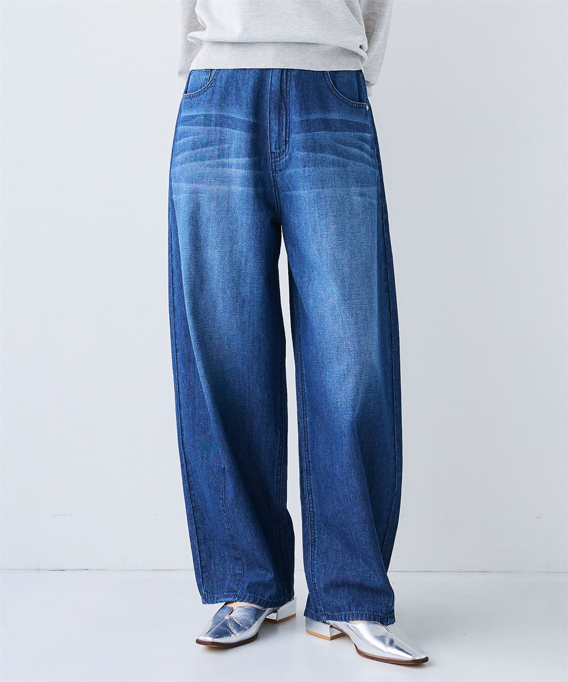 CROSS FUNCTION 《接触冷感》エブ楽 バレルカーブライトオンスデニムパンツ_sub_12