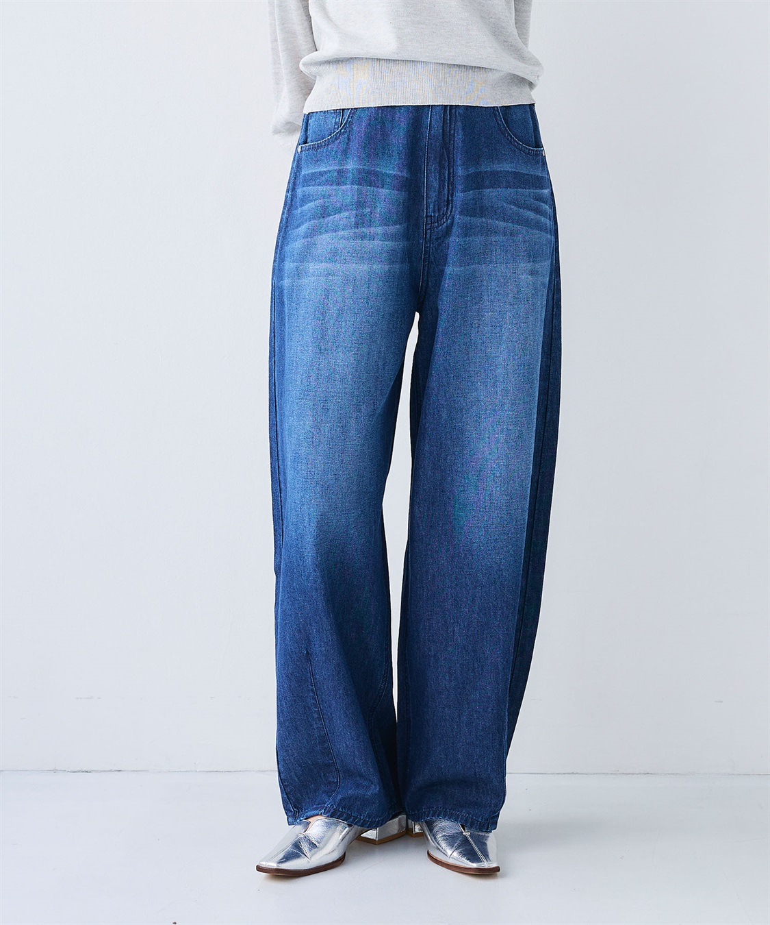 CROSS FUNCTION 《接触冷感》エブ楽 バレルカーブライトオンスデニムパンツ_sub_14