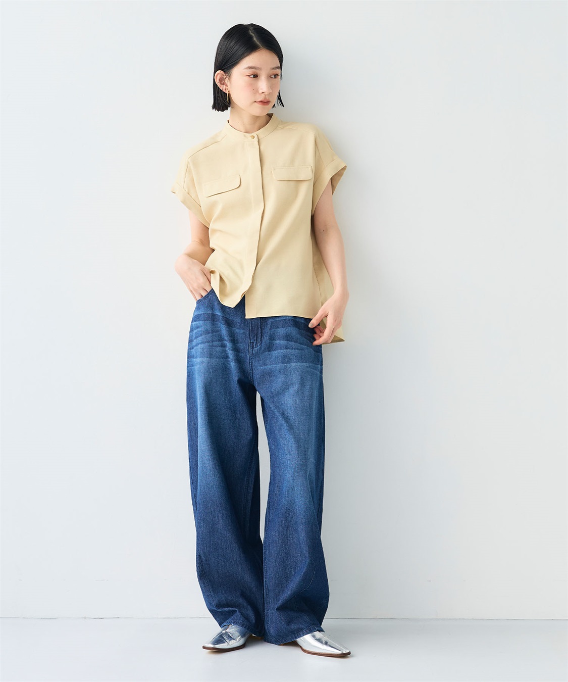 CROSS FUNCTION 《接触冷感》エブ楽 バレルカーブライトオンスデニムパンツ_sub_15